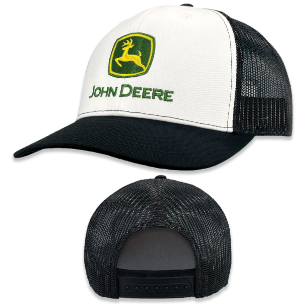 John Deere kasket hvid/sort med logo