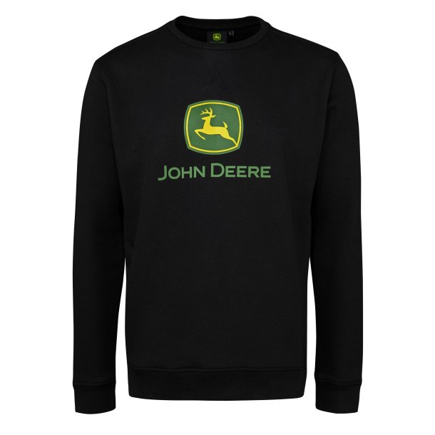 John Deere sweatshirt sort m/logo